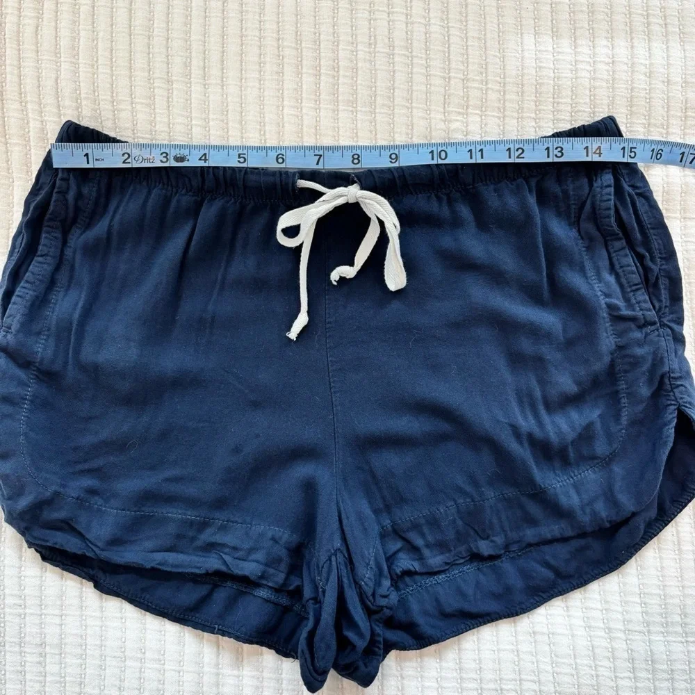 Brandy Melville Womens Navy Blue Elastic Waist Drawstring PullOn Shorts One Size
